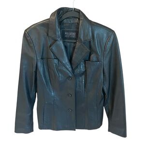 Wilsons Leather Women's Black Button-Up Jacket